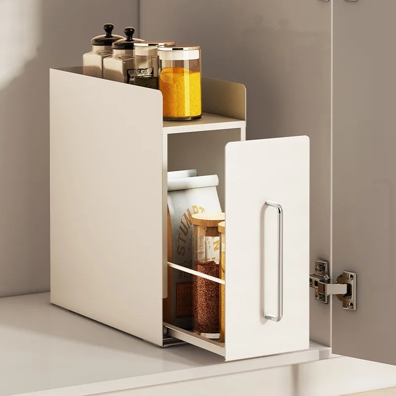 Multifunctional Corner Kitchen Rack, Pull-out Seasoning Storage Box for Countertop Condiment Storage
