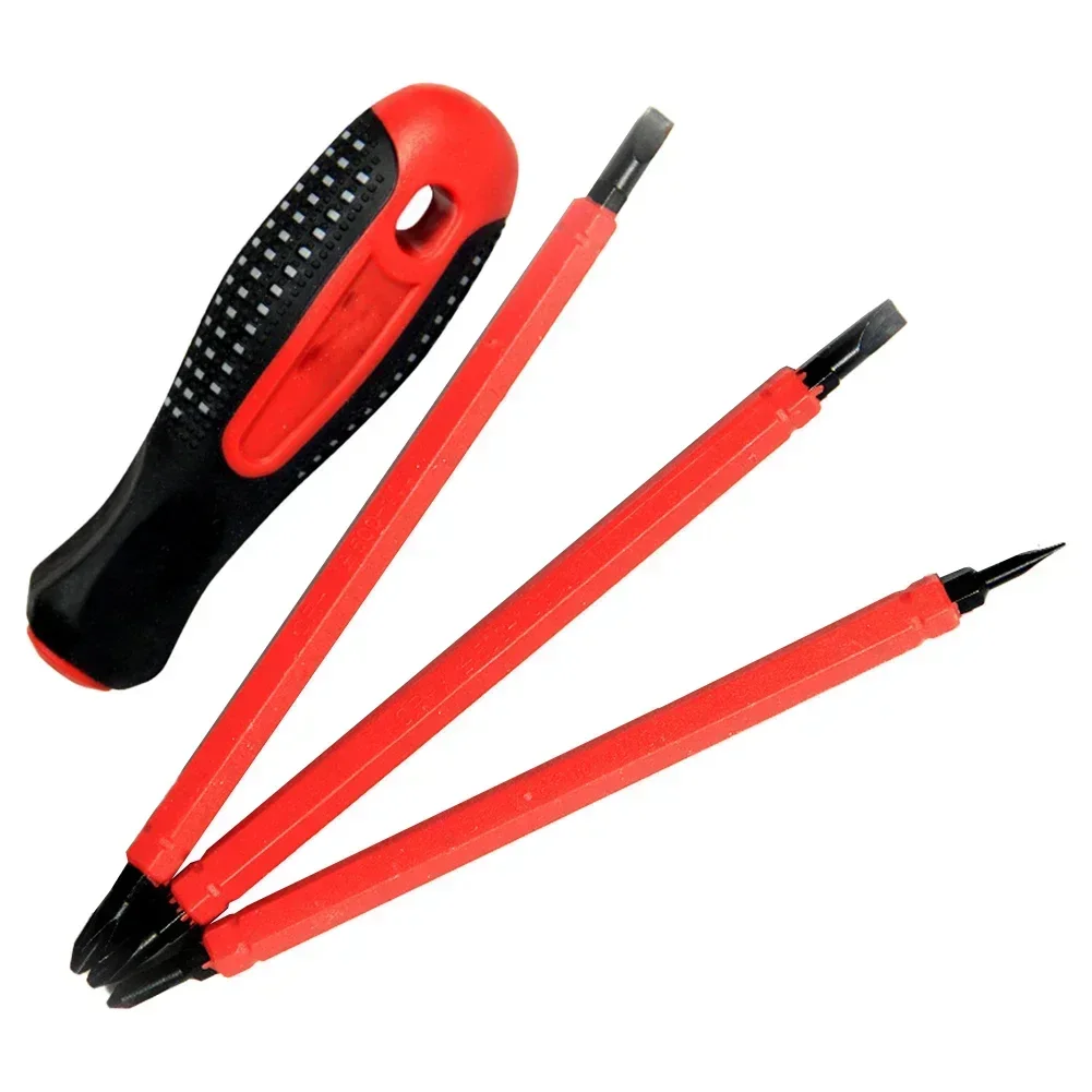 

4in1 Insulation Screwdriver Bits Set Multifunctional Electrician Screwdrivers Double Head PH0 PH1 PH2 Cross Slotted Bits Tools