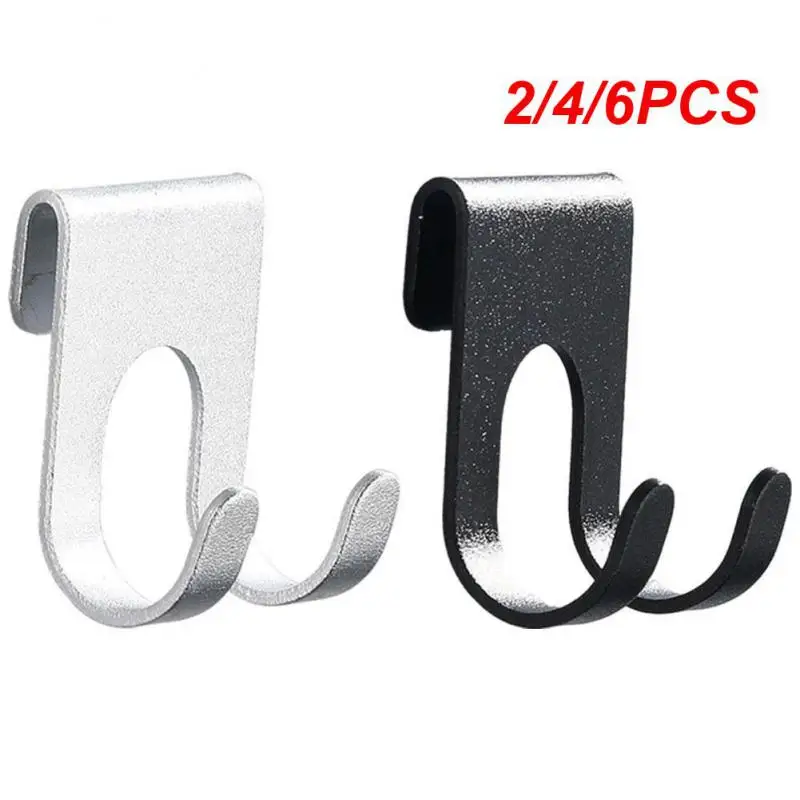 

2/4/6PCS Aluminum Hook Versatile Multi-function Durable And Stable Plug Rack Hooks Shower Glass Door Hook Shaver Holder Antirust