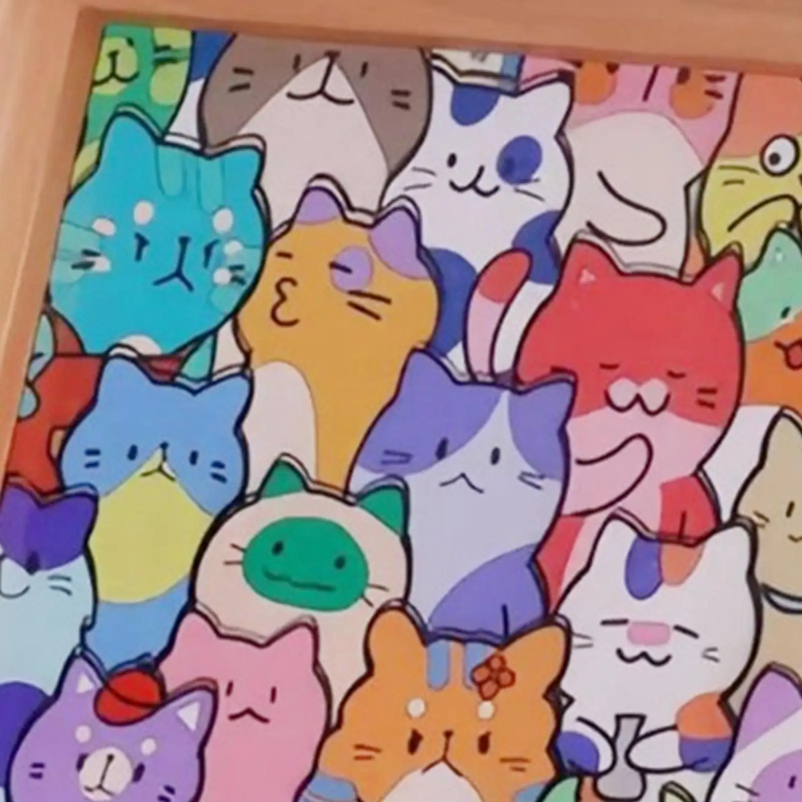 Kid Puzzles Paintable Animal Cat Design 2 In 1 Wooden Cat Puzzles Photo Frame For Adults For Women Boys Girls Youth Teens Home