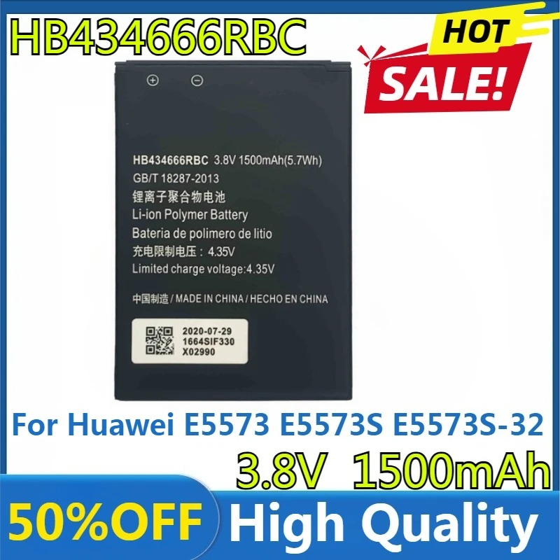 

New High Quality Replaceable HB434666RBC 1500mAh Battery for Huawei E5573 E5573S E5573S-32 E5573S-320 E5573S-606 E5573S-806