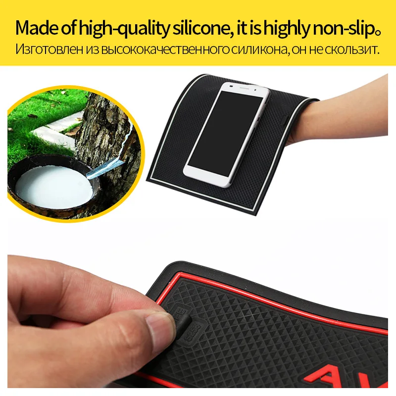 Anti-Slip Rubber Gate Slot Cup Mat for Chevrolet Equinox 3 2017 2018 2019 MK3 3rd Gen Holden Accessories Stickers Car Styling