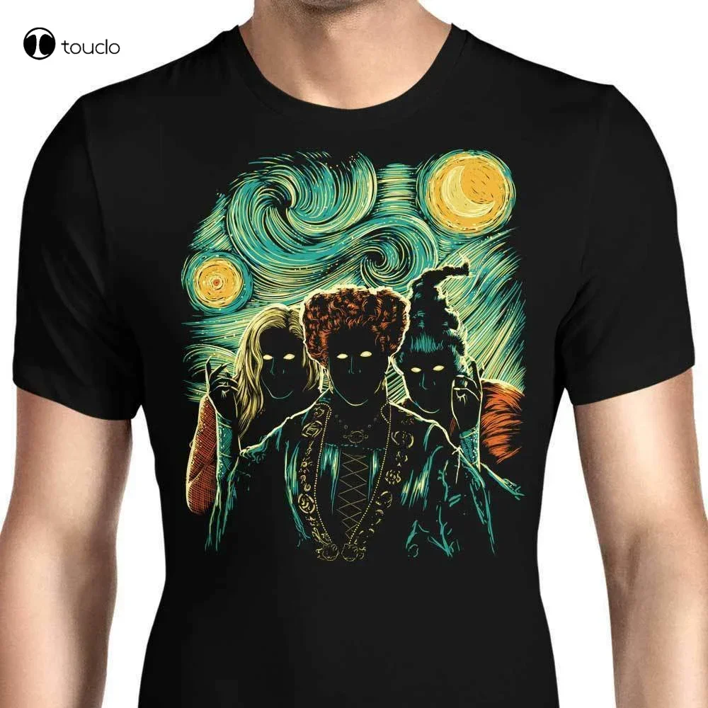 Salem Night Vangouh Stary Night Art Salem Witch Movie Mashup Black T-Shirt