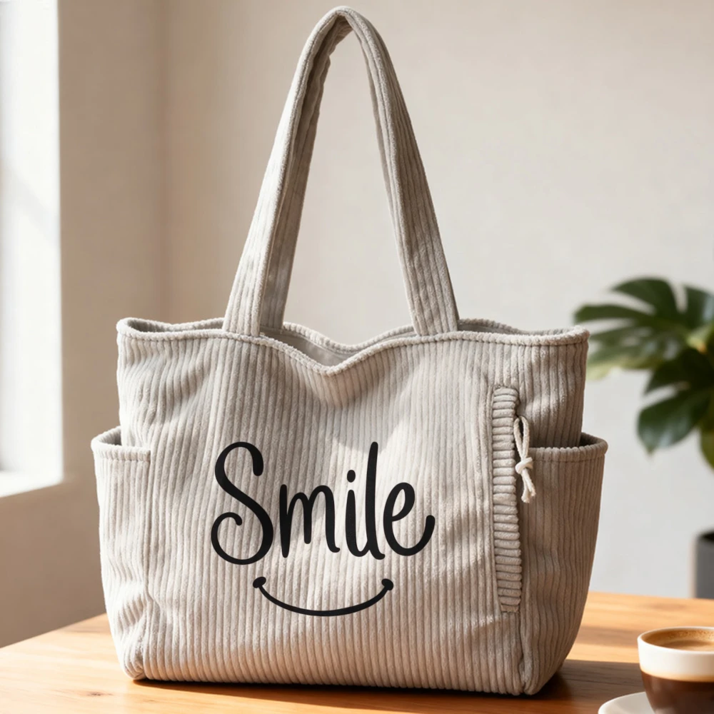 

Women's Corduroy Tote Bag Reusable Shopping Travel Beach Handbag, Birthday Mother's Day Christmas Gift Everyday Use Vacation