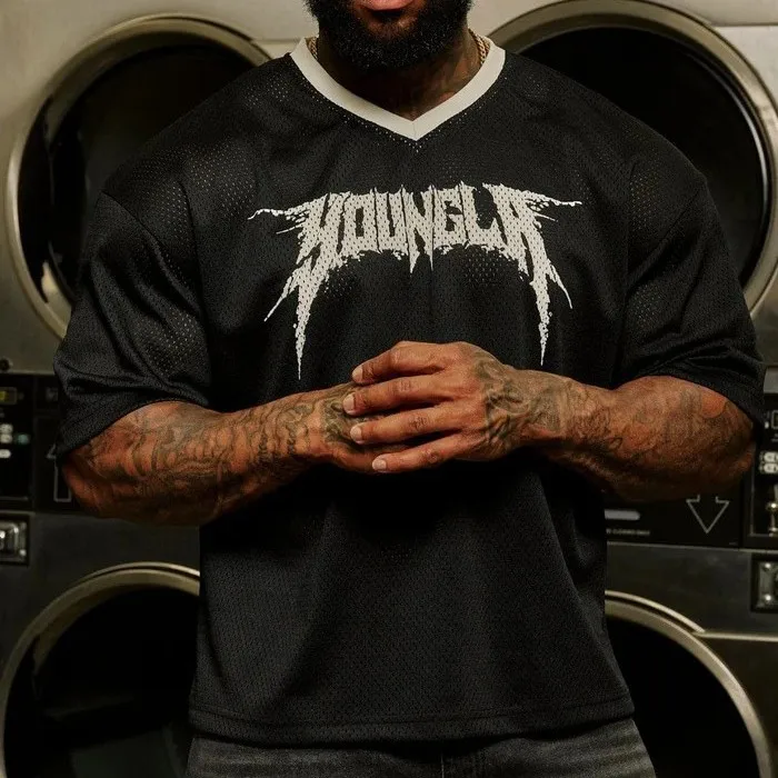 2025 الشباب جديد الرجال اللياقة البدنية تي شيرت الملابس الرياضية التي شيرت الجوارب عالية مرونة التدريب قصيرة الأكمام اللياقة البدنية رجل الملابس