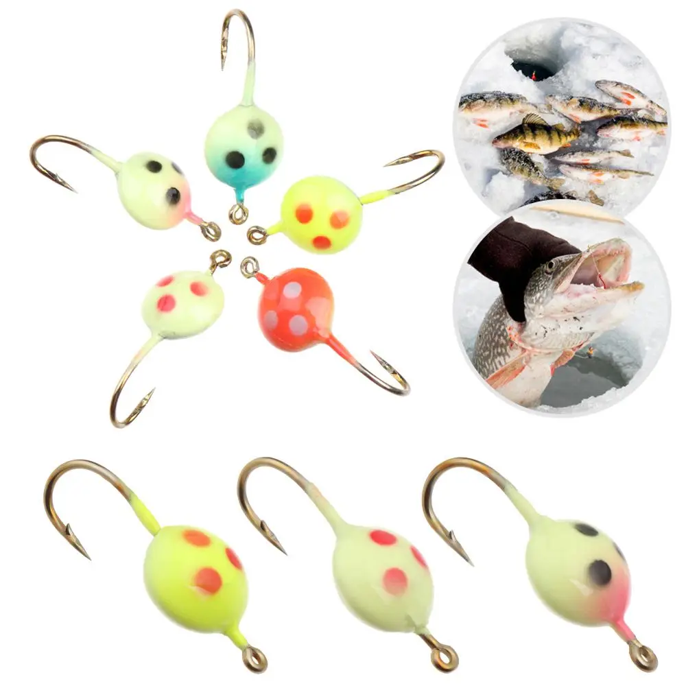 2Pcs/Lot Winter Ice Fishing Lure 25mm/3g AD-Sharp Mini Metal Lead Head Hook Bait Jigging Fishing Barbed Hook