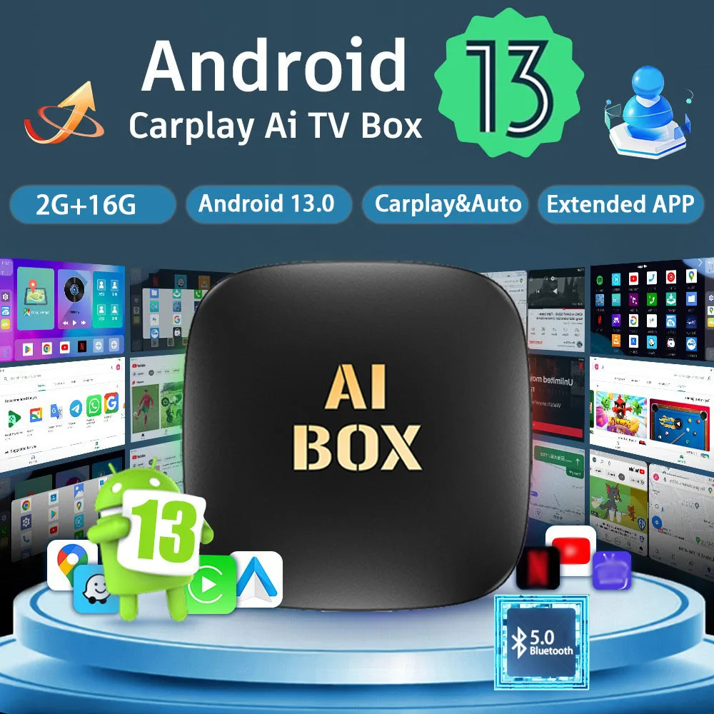 New Android 13 CarPlay AI Box Wireless CarPlay Android Auto Smart AI Box For Netflix YouTube FOTA Upgrade Car Multimedia Adapter