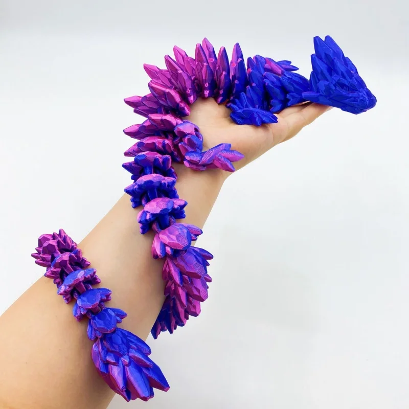 3Dprinted gemstone Movable Joints dragon desktop ornament,Children ideal birthday festival Gift ,Creative Home office decoration