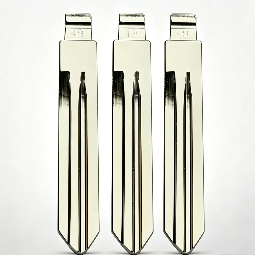 10Pcs #49 NSN14 Right Uncut Flip Key Blade Metal Blank Fit KD VVDI Cutting Machine Replacement Car Key For Nissan