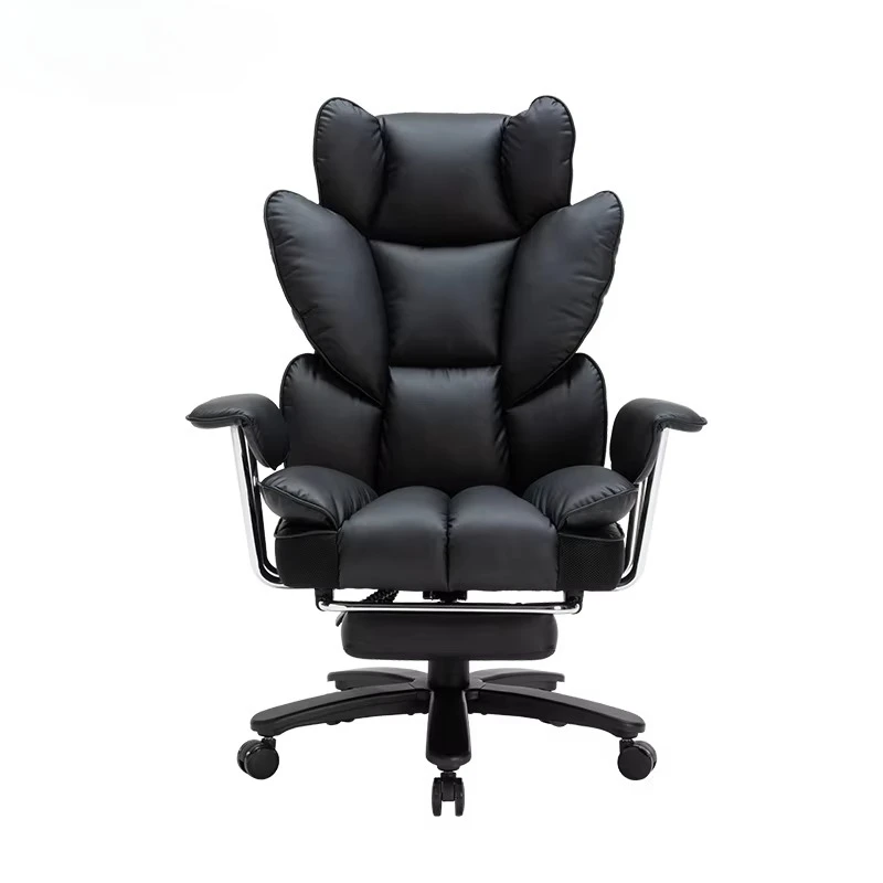 Comfortable High Back Manager Ceo Office Chair High Quality White Leather boss Office Chair With Footrest