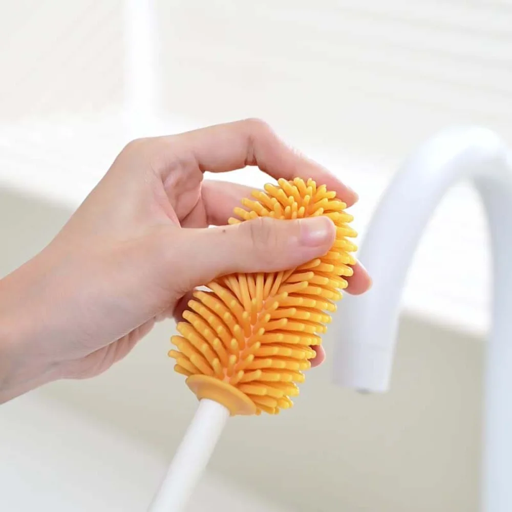 

Cute ABS Bottle Cleaning Brush Set TPR PC Baby Nipple Brush Kit Detachable 304 Steel Pacifier Straw Scrubber Domestic Workers