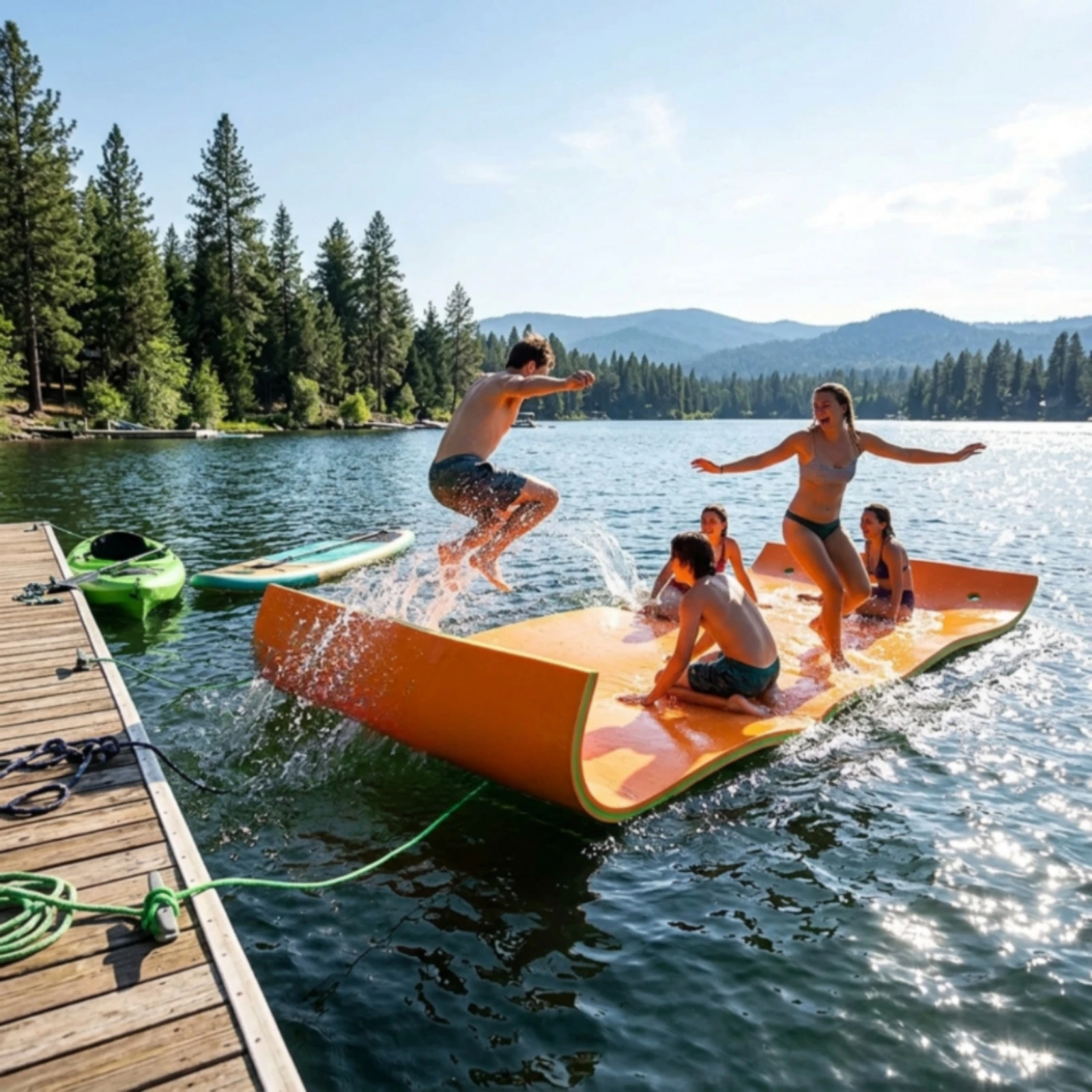 Floating Water Mat Tear-Resistant Water Floating Mat Pool Buoyant Mat Reinforced Textured for Lake, Beach
