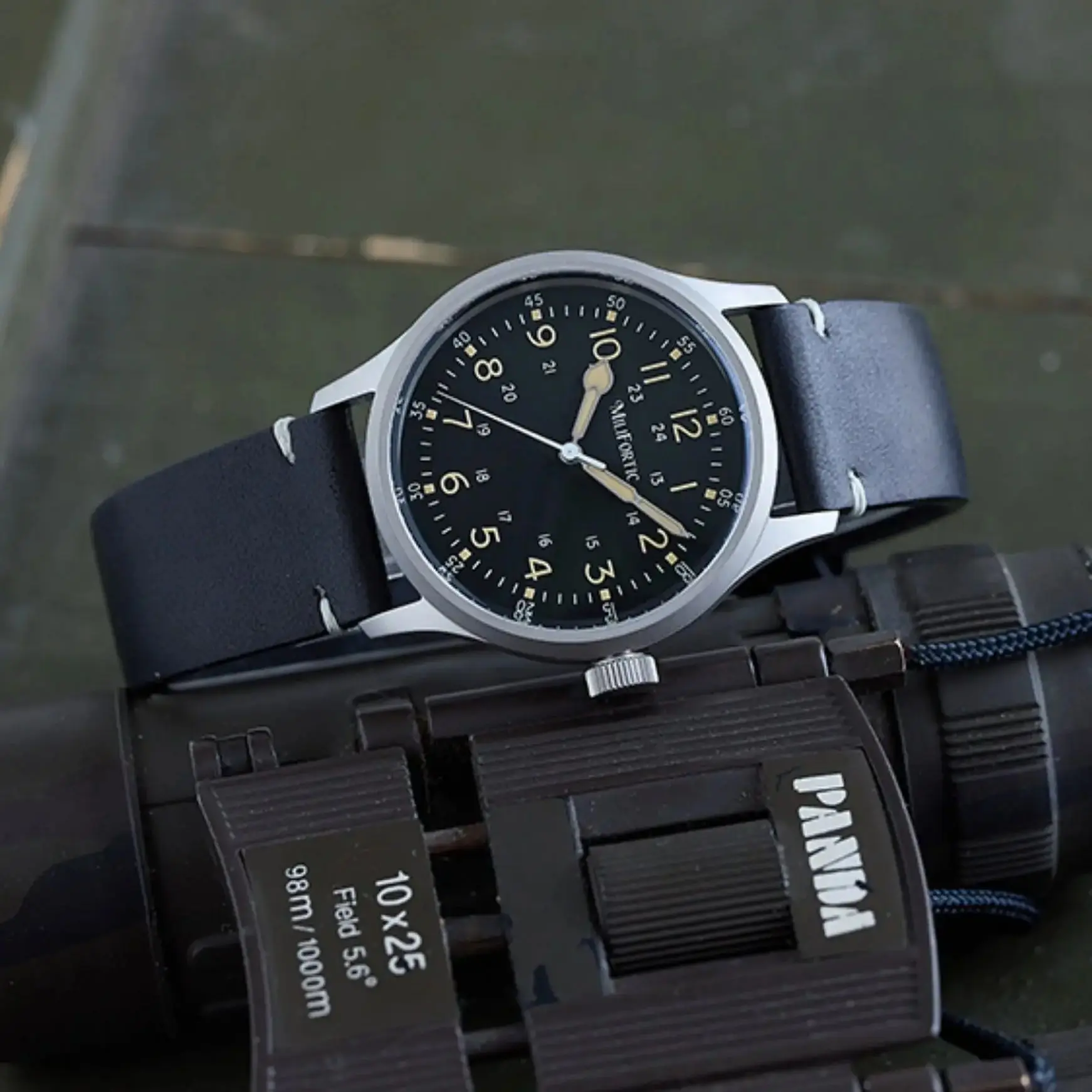 Milifortic Men Pilot Watch Sport 38mm Quartz Wristwatch Sapphire Mirror 10ATM Waterproof VH31