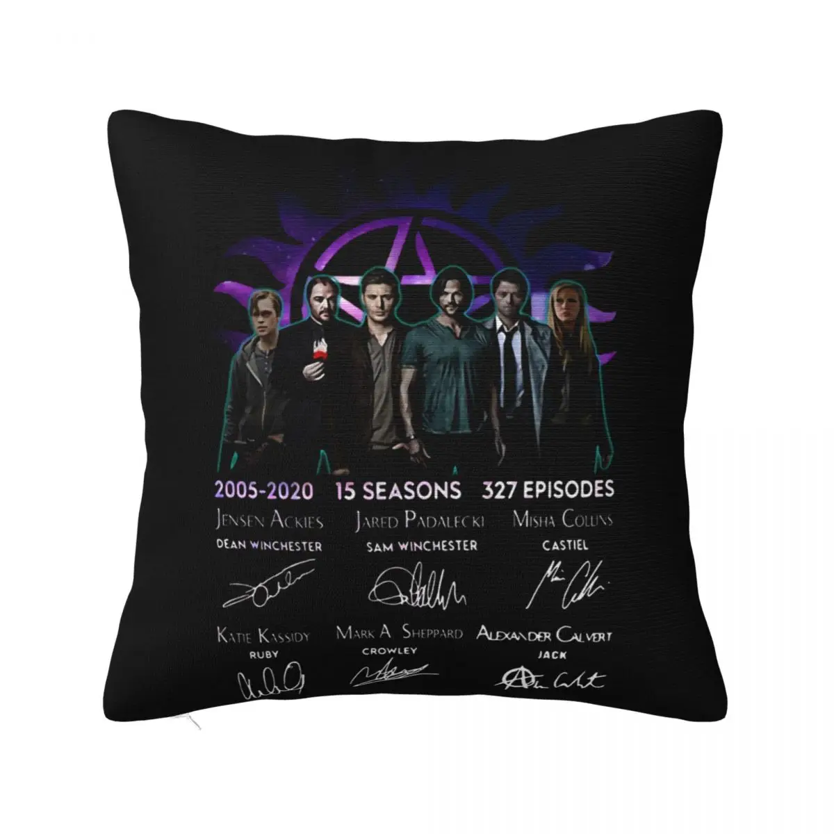 Supernatural 2005 2020 15 Seasons 327 Episodes Thank You Signature Good Quality Pillow Case