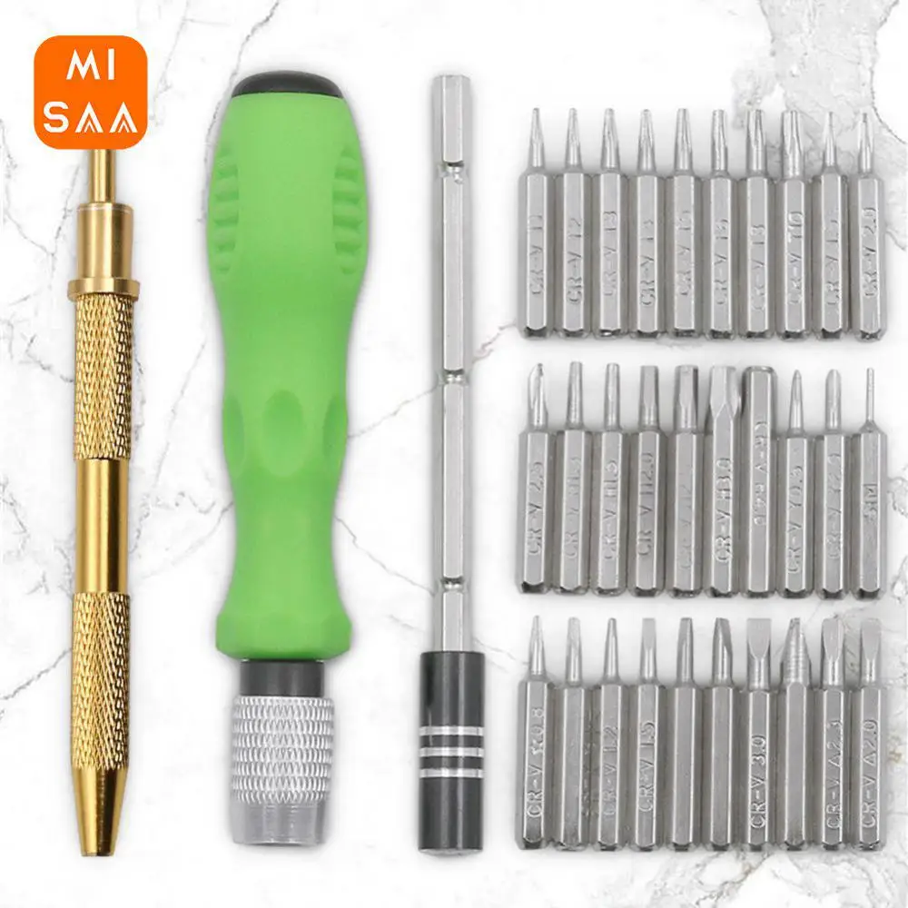 Precision Screwdriver Durable Complete Specifications 3 Colors 14 (g) 32-in-1 Screwdriver Universal Screwdriver Four-claw Design