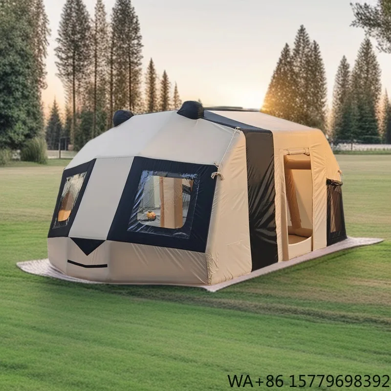 Custom Waterproof Oxford Cloth Inflatable Panda Family Camping Tent Portable Quick Setup Large Size Outdoor Air Tent