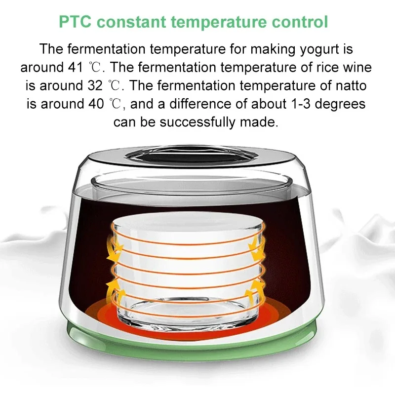 Automatic Mini Yogurt Fermenter - Glass Container Natto Rice Wine Enzyme Yoghurt Making Machine