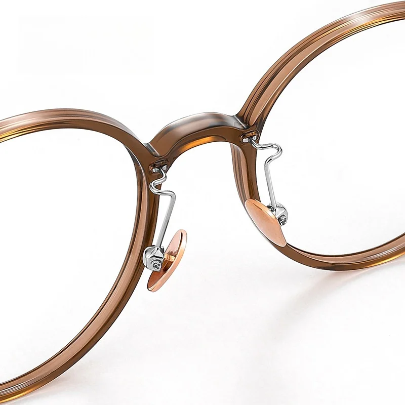 F DRACON Titanium Round Eyeglass Frame, Unisex