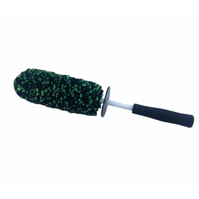 Car Wheel Brush 45 Microfiber Detailing Tool with Soft Grip Handle for Spoke Cleaning, Brake Dust Cleanup, and Regular D7YA