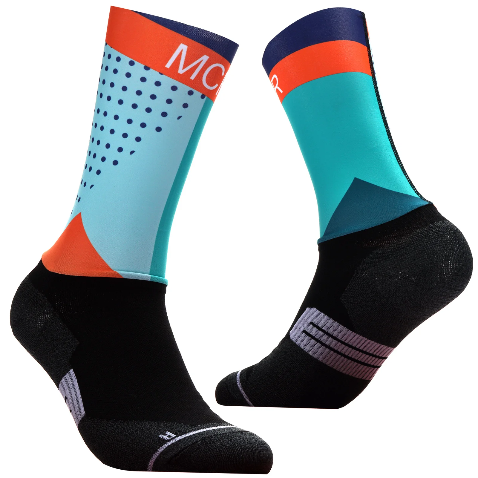 Chaussettes de sport de compression coordonnantes sans couture Aero Team, chaussettes de vélo de route, chaussettes de vélo de course en plein air,