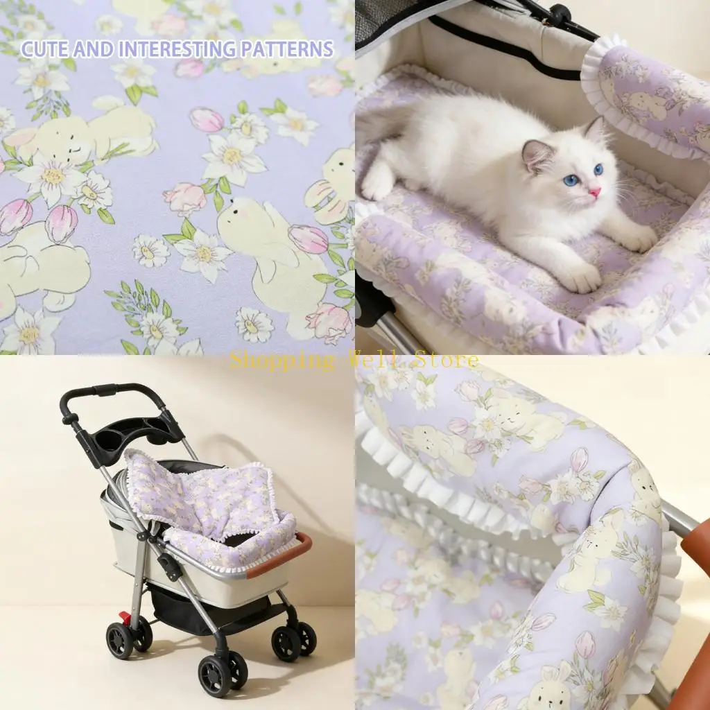 KX4B Breathable Pet Strollers Liner with Raise Edges For Safety Comfortable
