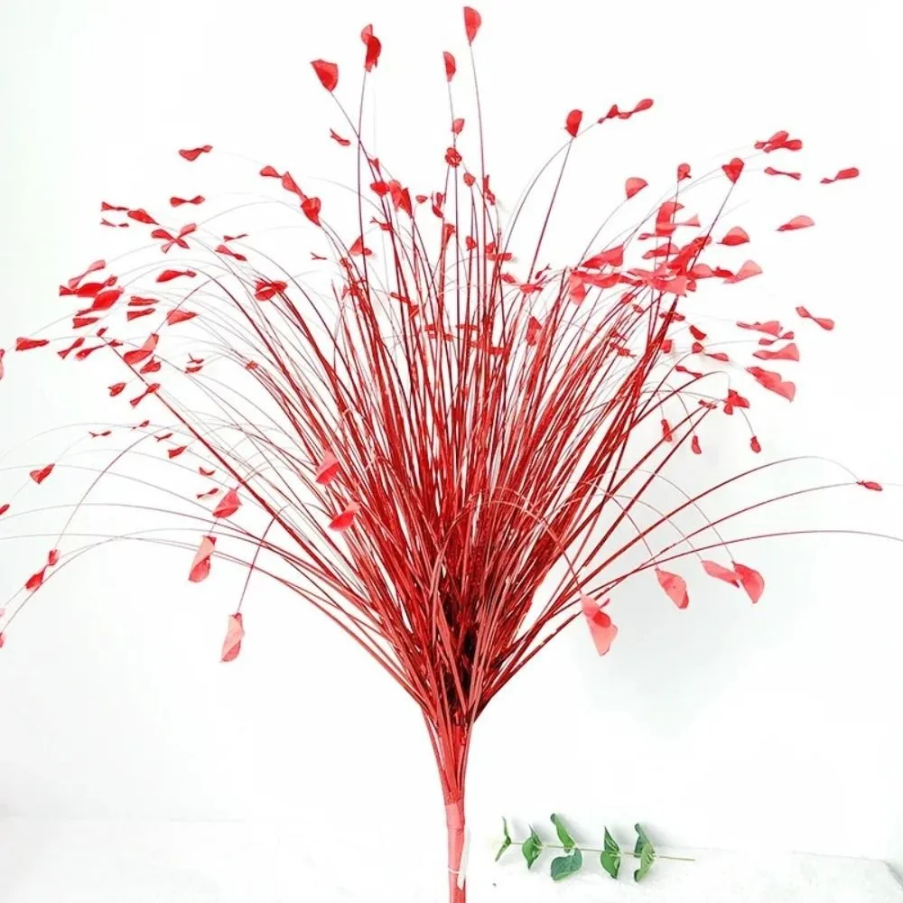 1 Pc Exquisite 40 Heads Simulation Peacock Grass Fake Reed Flowers Flower Wall Arrangement Bedroom Wedding Decorations