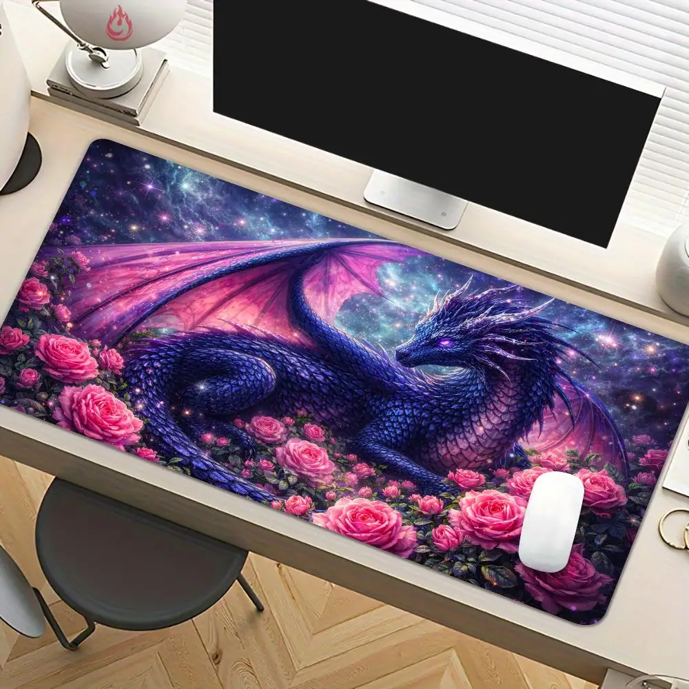 Romantic starry sky and flying dragon gaming Mouse pad Desk Mat Non-Slip office carpet pc accessories Gaming mats tapis souris