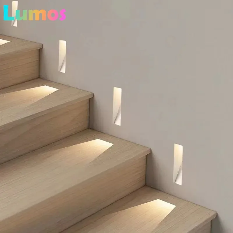 

Embedded Frameless LED Step&Stair Wall Lamps Motion Sensor Indoor Bedroom Ladder Foyer Corner Intelligent NightLight