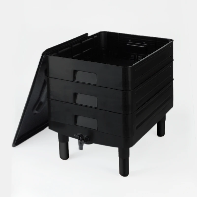 65L Courtyard Tray Compost Plastic Worms Farm Growing Worm Bin Kitchen Outdoor Environmental protection Compost Bin