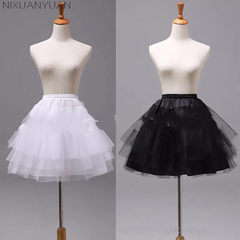 Long 45CM White or Black Short Petticoats 2023 Women A Line 3 Layers Underskirt for Wedding Dress Jupon Cerceau Mariage