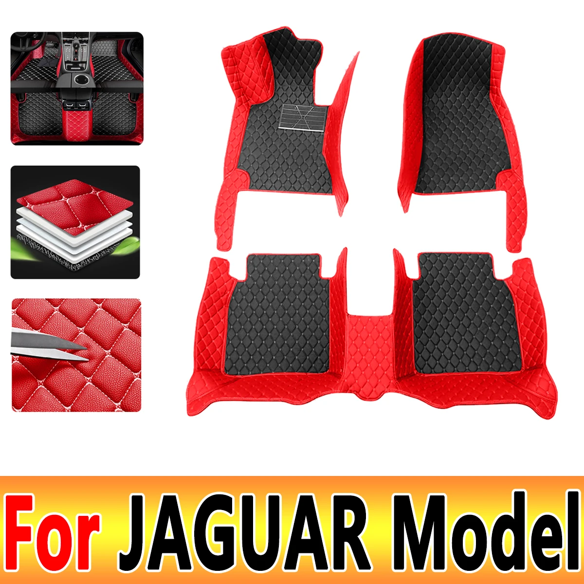 Car Mats Floor For JAGUAR E-Pace F-Type Coupe conver XE XF XFR XJ6 XJ8 XJL 4seat 5seat Low-level Car Accessories