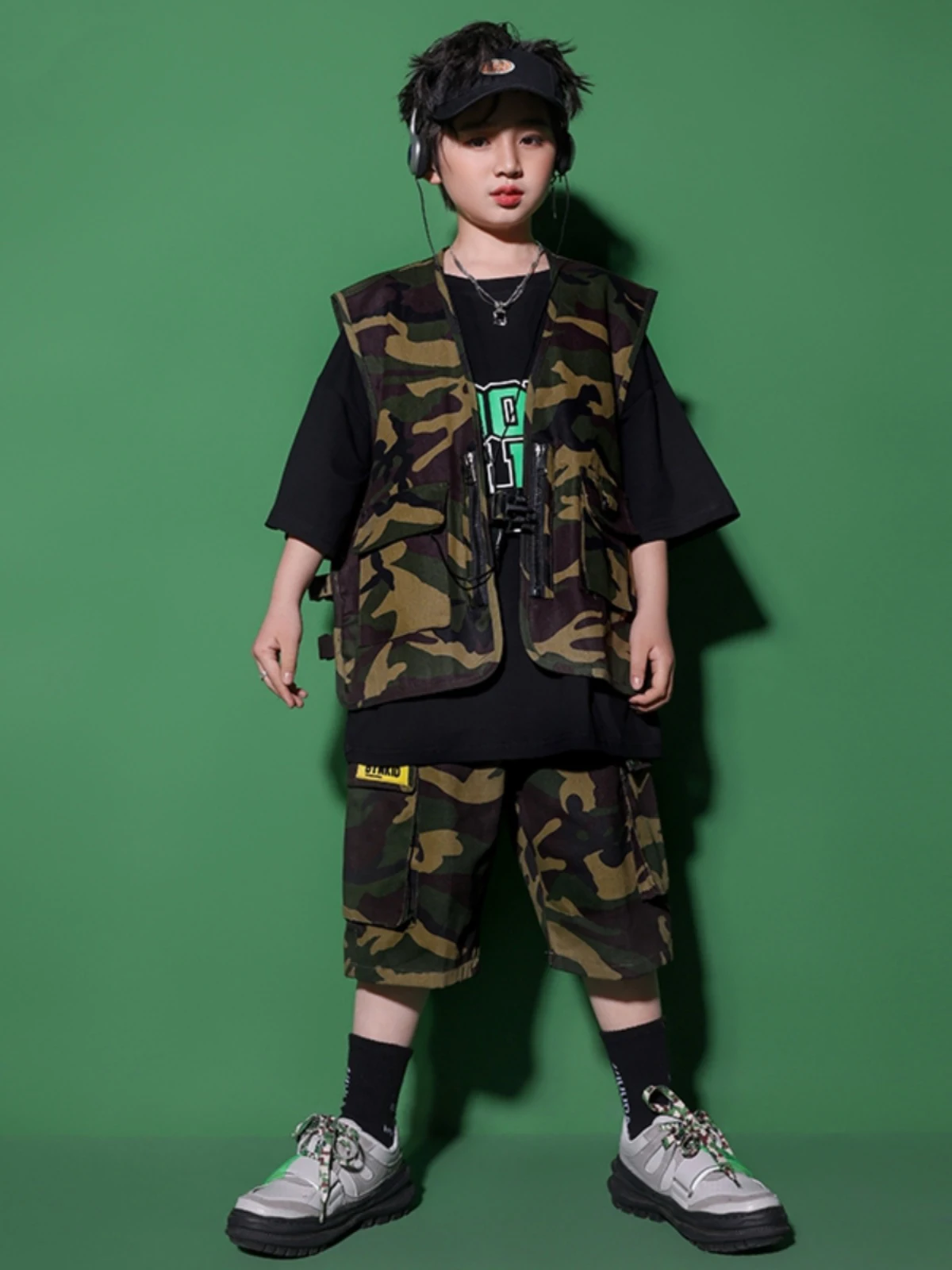 Hip Hop Clothing Boys Street Dance Camouflage Outfits Performance Clothes Jazz Dance Costumes For Girls Children Modern Dance