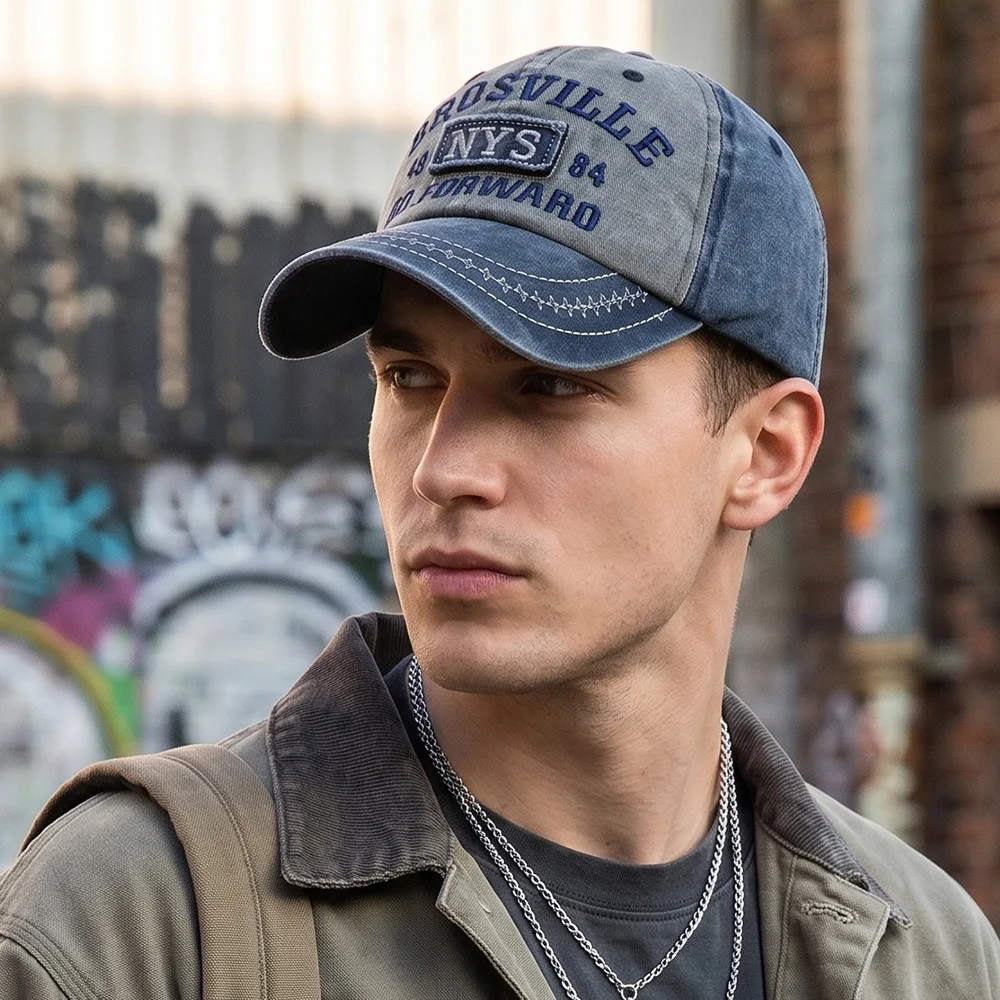 Men Women Vintage Washed Baseball Cap Embroidered Patch Trucker Hat Adjustable Retro Distress Dad Hat Outdoor Sun Protection Cap