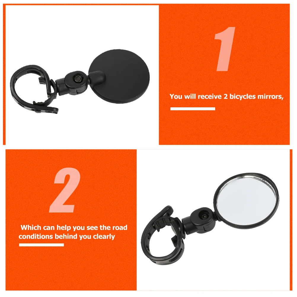 

2pcs Rearview Mirror Handle for Mountain Bike Universal Rotatable Handlebar Resin Adjustable Mirrors Motorcycle Side