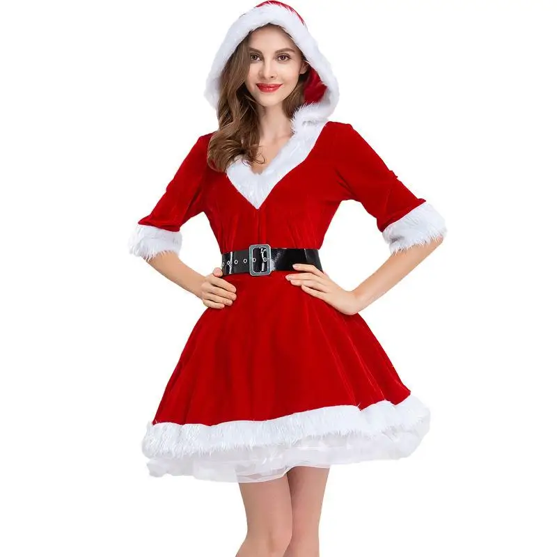 

Cisas Red And een пышная юбка S Claus Year Conference Dr для взрослых и женщин, праздничный сценический костюм