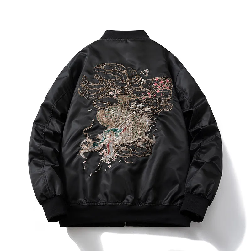 Winter New Chinese Style Machine Embroidery Coat Pilot Jacket Men Couple Loose National Fashion Thick Baseball Uniform