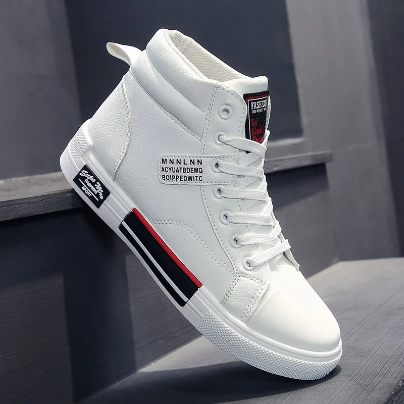 Summer Mens White Skate Shoes Korean Style Fashion Trendy Casual Man Sneakers Light Comfort Youth Male Daily Walking Flat Boots