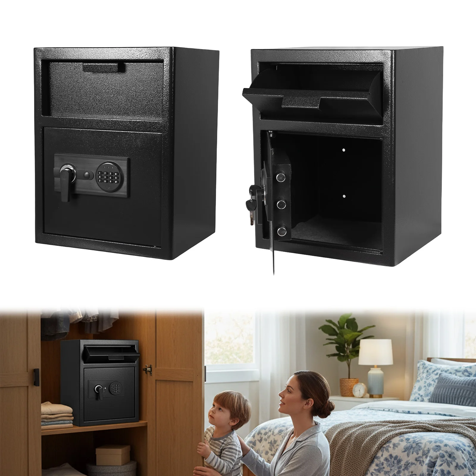 

2.8 Cuft Money Safe Box for Home Fireproof Security Safe Box with Digital Keypad for Money, Jewelry, Documents and Guns
