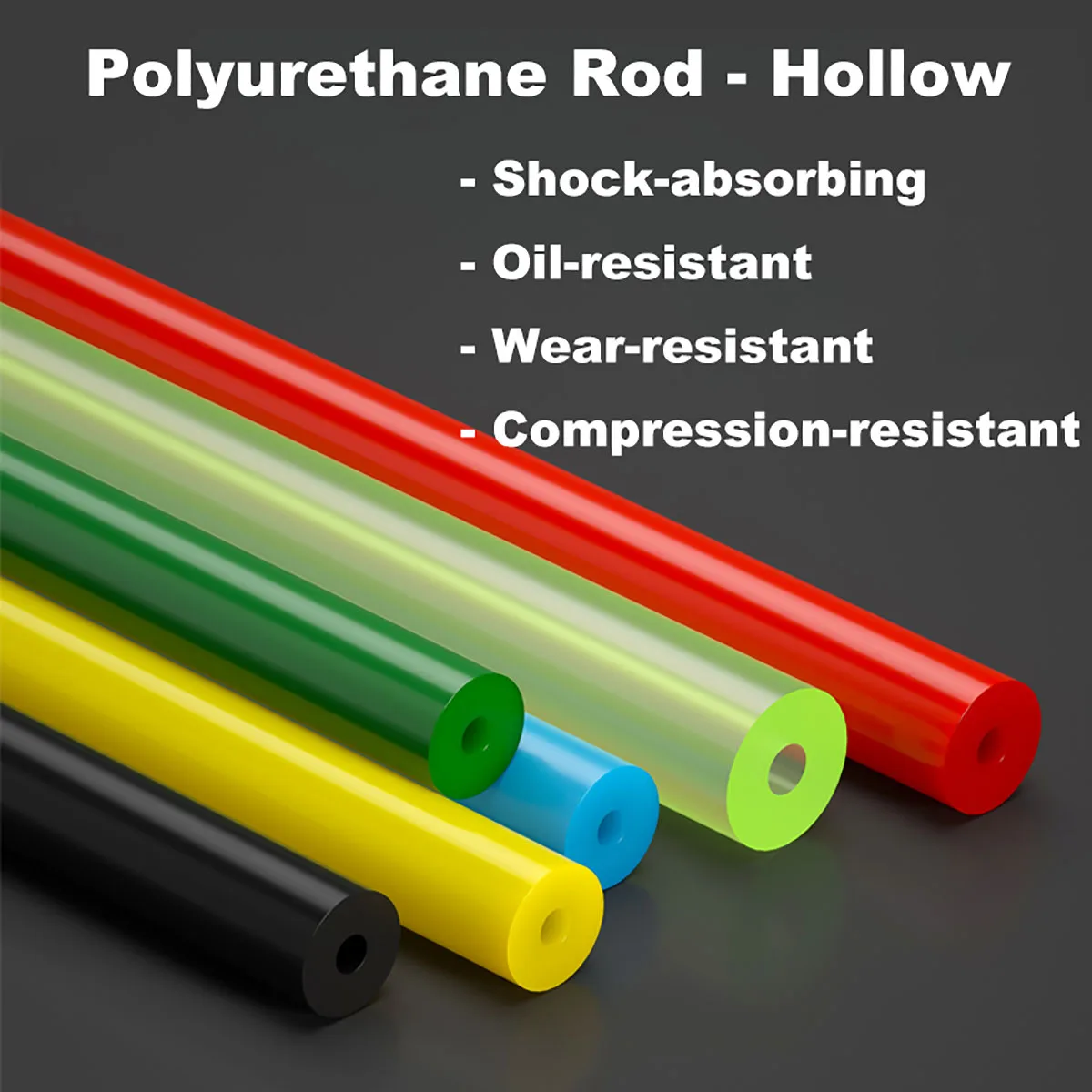 Length 500mm Colored Polyurethane Hollow Rod PU Plastic Pipe Bar Shock Absorber OD 20mm 25mm 30mm 35mm 40mm 45mm 50 55mm