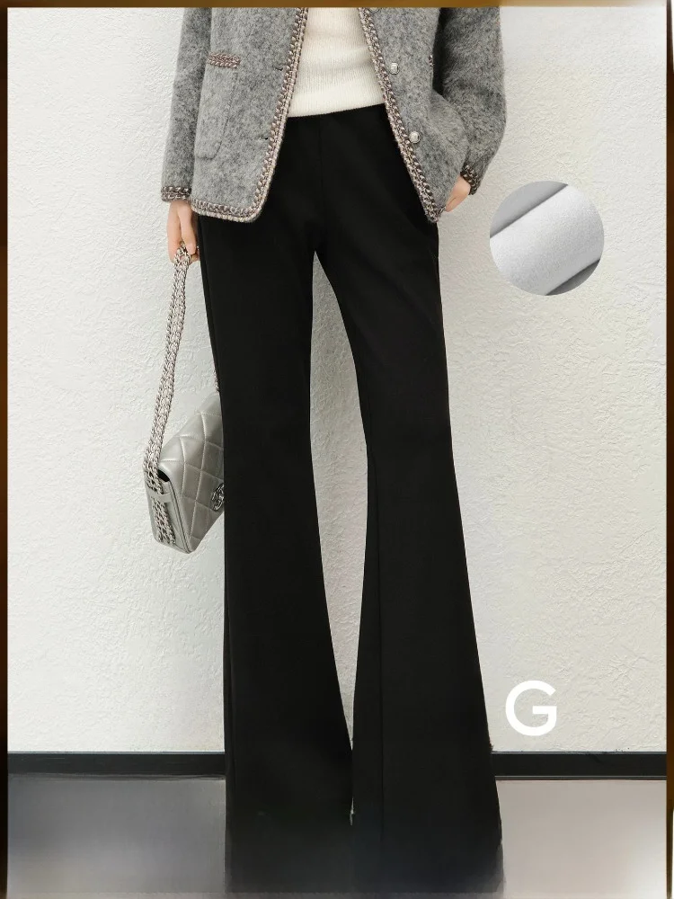 

Warm Fce Micro Flared Pants High Waist Nylon Fabric Casual Trousers for Women Ginger No.2 Hong Kong Sle Thermal Pants