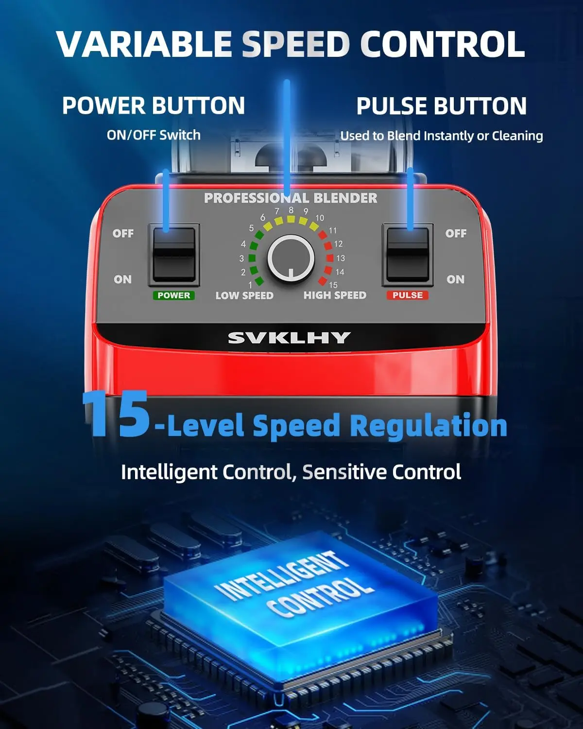خلاط العصائر: [محرك ألماني 1600 وات] [شفرات مطورة ذات 8 أطراف] [15 تحكم في السرعة] خلاطات احترافية لعصير المطبخ