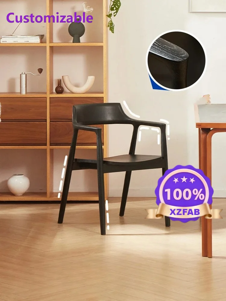 Factory Direct 2026 @# Italian Wabi-Sabi Modern Stable Dining Chair Simple Solid Wood Frame Cotton Upholstery Home Balcony