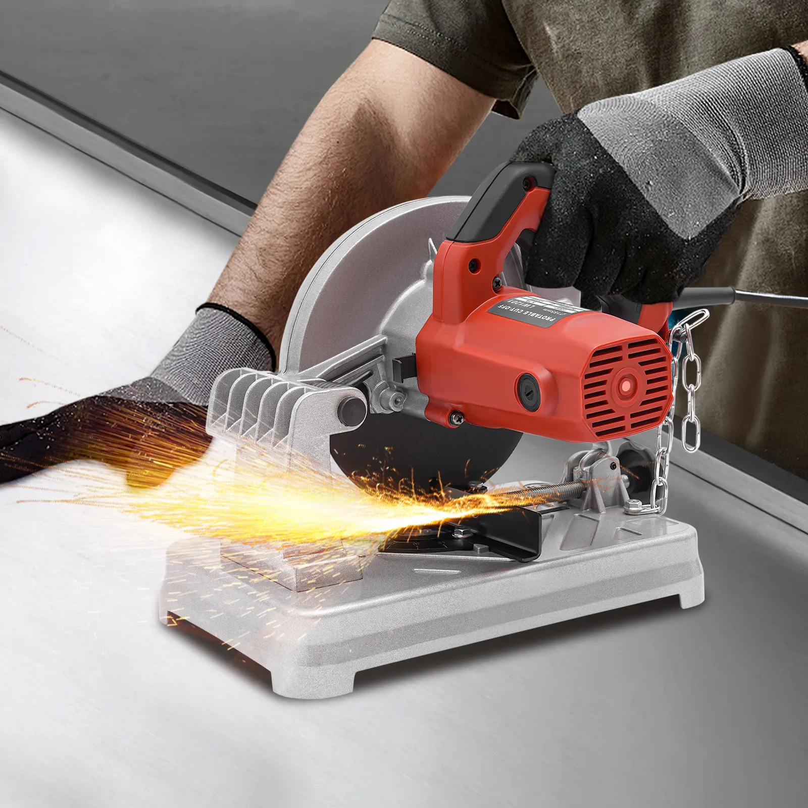 1200 W 5200 U/min 7-Zoll-Profilschneidemaschine mit mehreren Attributen, verstellbar zum Schneiden von Holz, Stahl, Wand, Boden und Metalloberflächen – Detail 14