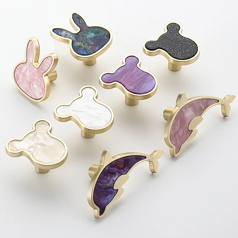 Modern Cupboard Drawer Knobs Wardrobe Furniture Single Hole Door Handle Simple Personality Children's Room Bedside Table Knobs
