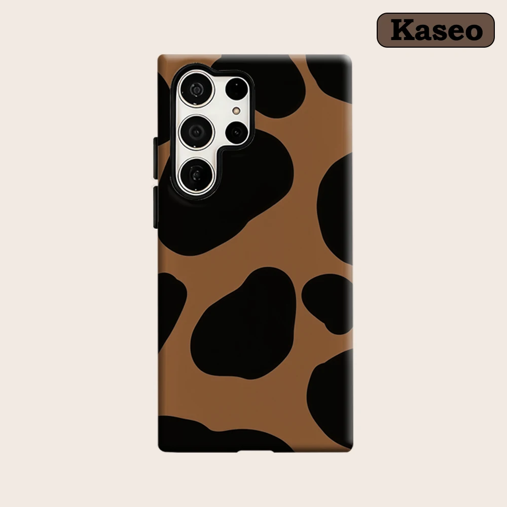 Classic Leopard Print Fashion Phone Case for Samsung Galaxy S25 Ultra S24 S23 Ultra Plus Shockproof Double Layer Back Cover