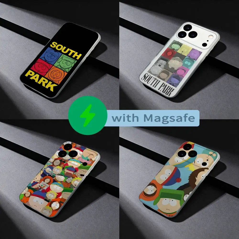 

Cartoon S-South P-Park Phone Case For iPhone 17,16,15,14,13,12,X,XS,Pro,Max,Plus,E,Air,Mini with Magsafe Magnetic Slim Frosted