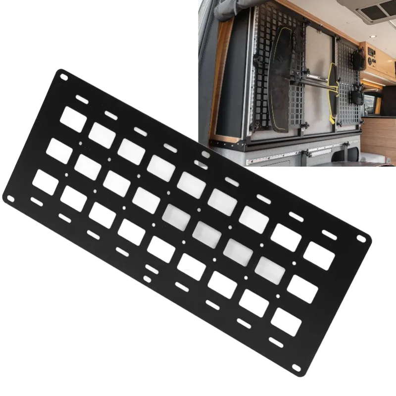 810 X 340 X 2mm Truck Bed Molle Panel Multifunction with Fixing Base Stud L Rail Storage Panel Organizer Aluminum Alloy