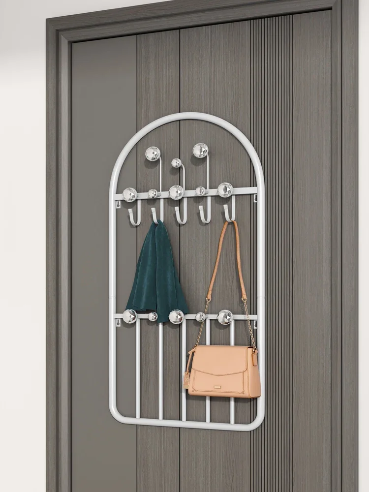 

Hanger behind the door without punching holes, clothes rack on the wall, bedroom entrance door, clothes rack, storage rack