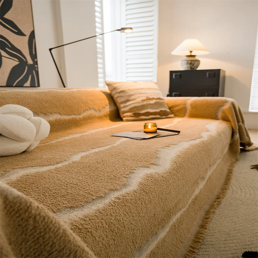 

2025 Popular New Sofa Towel a Whole Full Cover Four Seasons Universal Sofa Blanket Straight Row Dustproof Sofa Cover Cloth