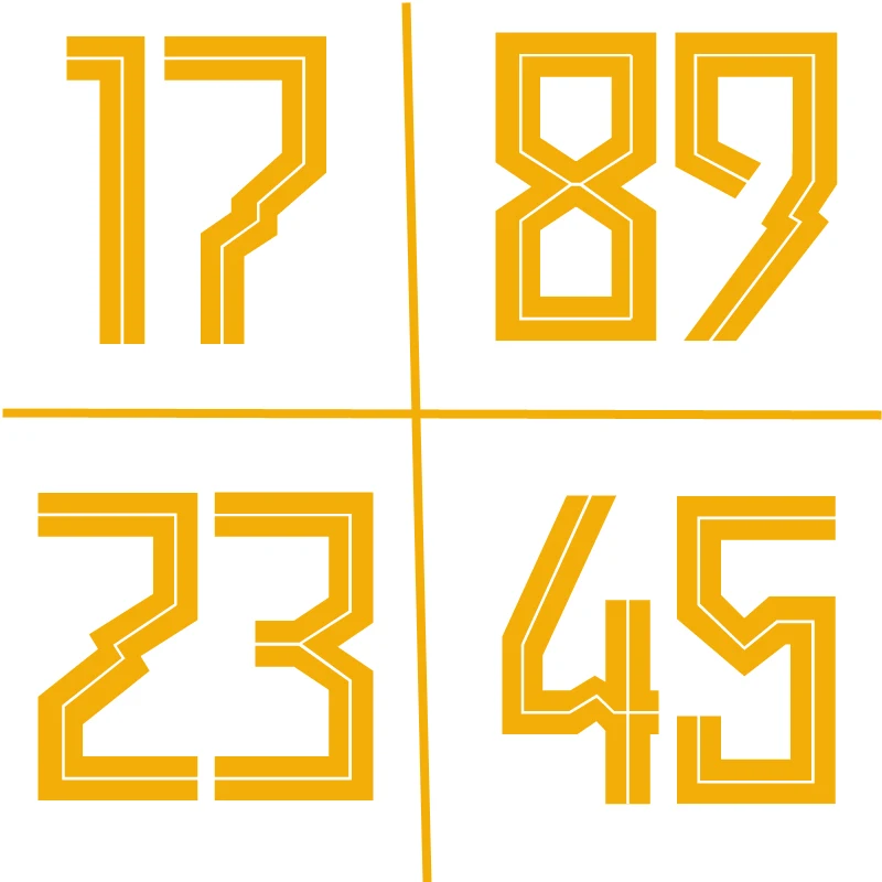 Yellow Red5-23CM Iron On American Number Patches  PU Material DIY Basketball Football Jersey Number Clothes Hot Transfer Sticker